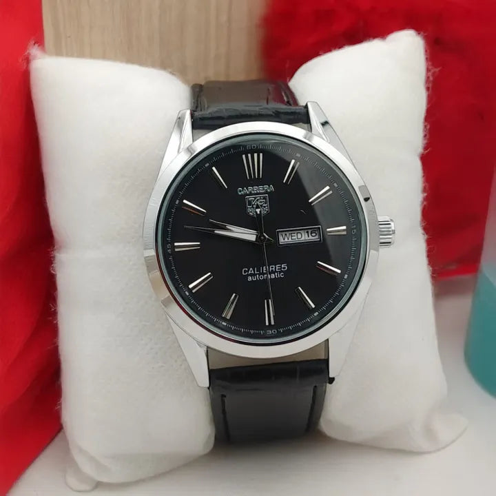 Carrera Calibre 5 - Luxury Swiss Watch with Black Dial & Leather Strap Mens Watch Wrist Watch